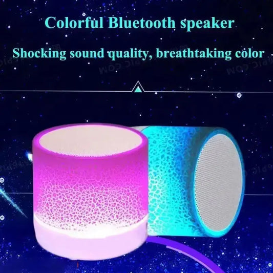 Wireless Mini Speaker, Subwoofer, Dazzle Crackle 7 Colour Light Wireless Mini Speaker, Portable Small Speaker