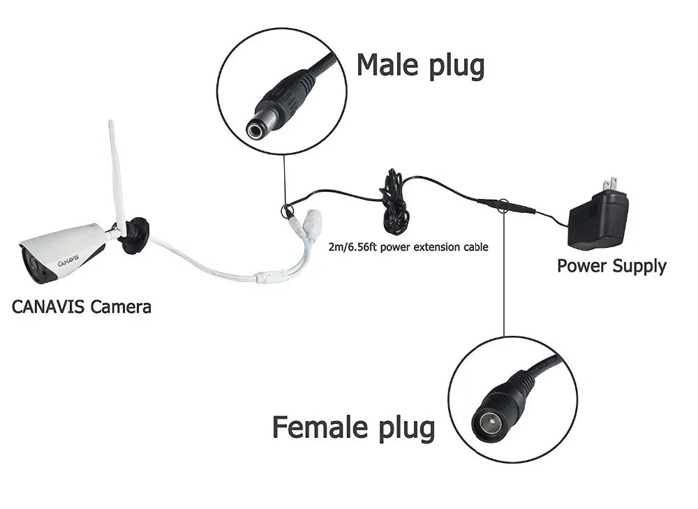DC Extension Cable 1M 2M 3M 5M 10M 5.5x2.1mm Female to Male Plug for 12V 5V 24V Power Adapter Cord Home CCTV Camera LED Strip