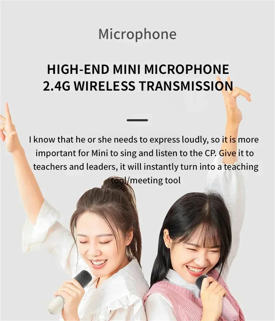 Wireless Karaoke Speaker Bluetooth Microphone K12 Home KTV Karaoke Machine RGB Light Portable Mini Bluetooth Speaker
