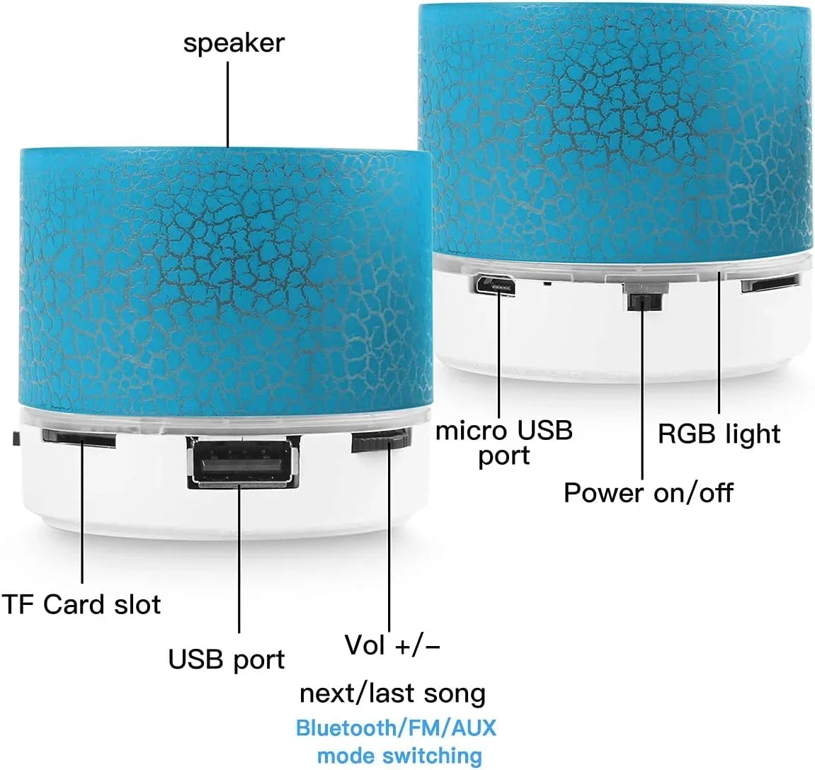 VIKEFON Bluetooth Mini Speaker Wireless Speaker Colorful LED TF Card USB Subwoofer Portable MP3 Music Sound Column For PC Phone