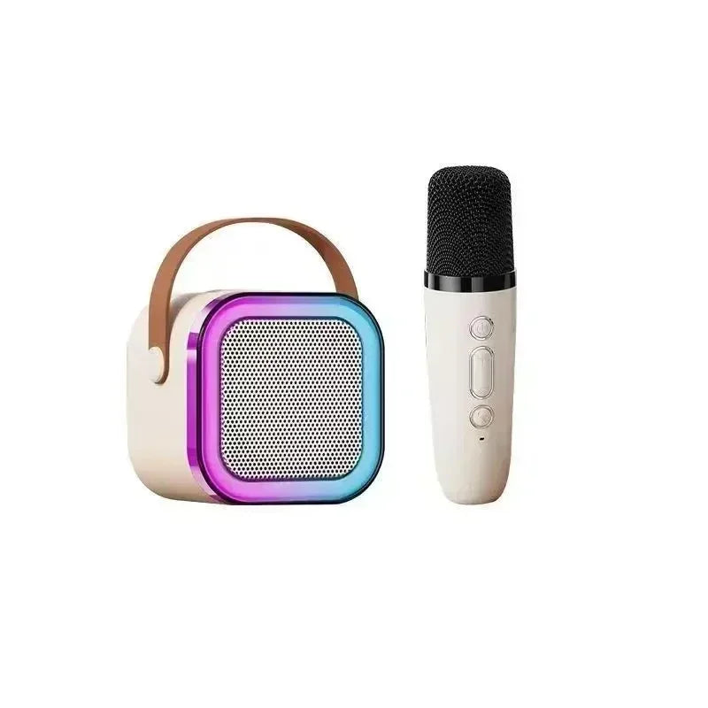 Bluetooth 5.3 K12 Karaoke Machine Portable PA Speaker System with 1-2 Wireless Microphones Home Family Singing Children's Gifts