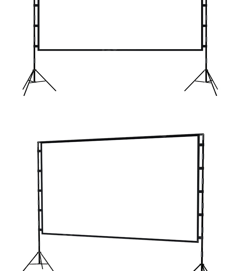 VEIDADZ Projector Screen With Stand Soft White Less Creases 60 84 100 120in With Carry Bag Foldable Double Tripod Screen Outdoor