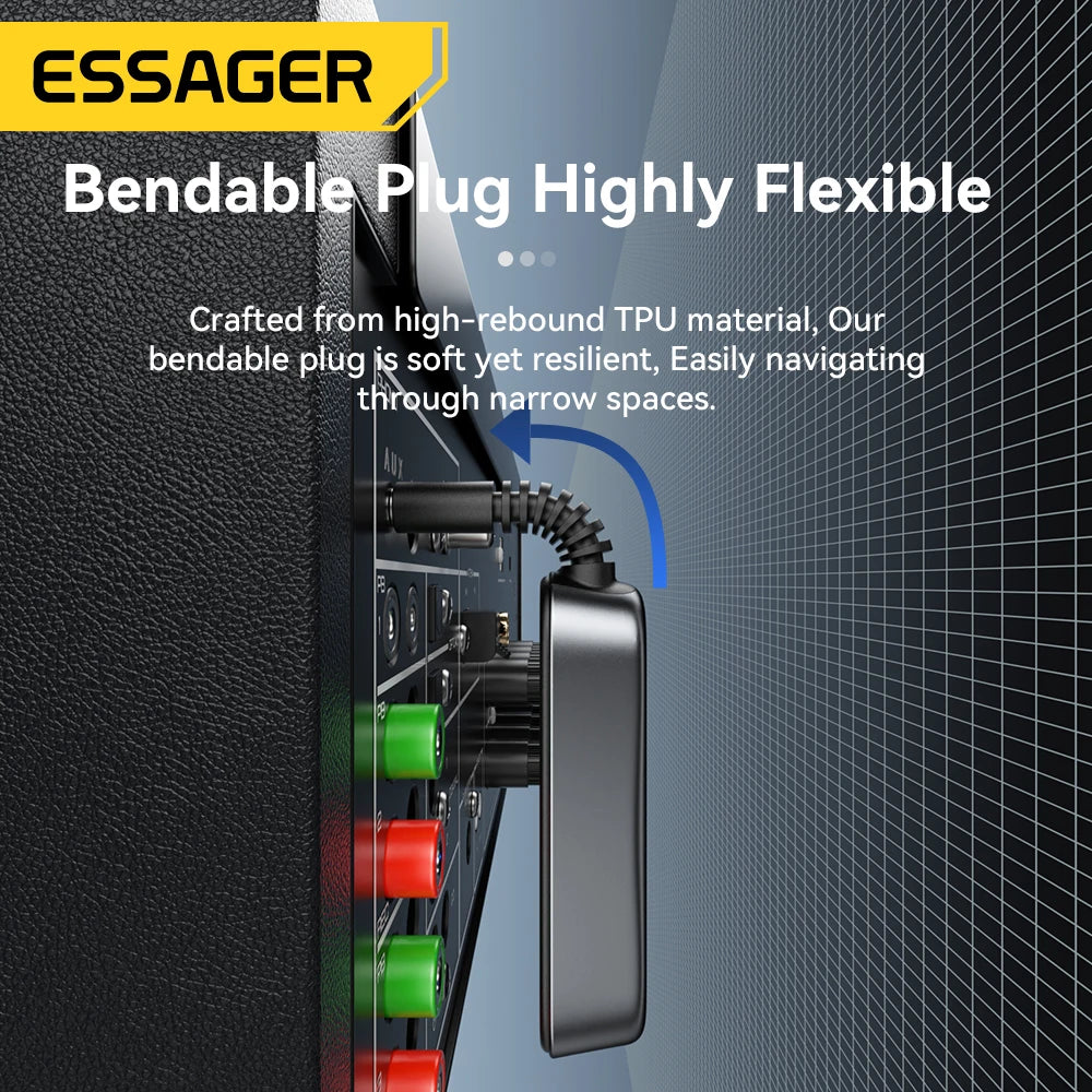 Essager Bluetooth 5.1 Audio Receiver Transmitter 3.5MM 3.5 AUX With Mic Stereo Music Wireless Adapter For  PC TV Car Speakers