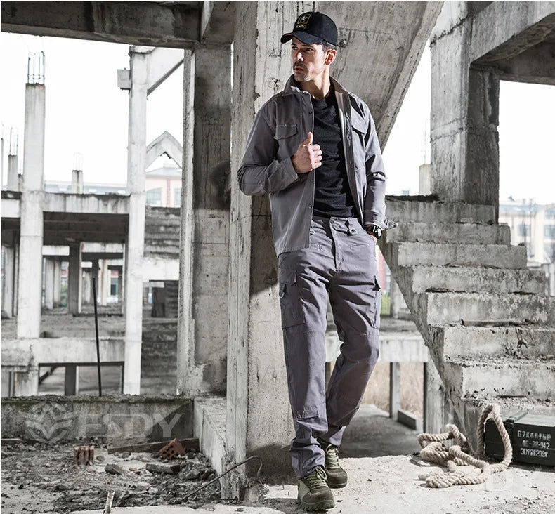 Winter autumn ESDY Brand Men s Sports t Shirt Warm Long Sleeve Shirt 100% Cotton  Anti-wear Working Cargo Hiking Shirts