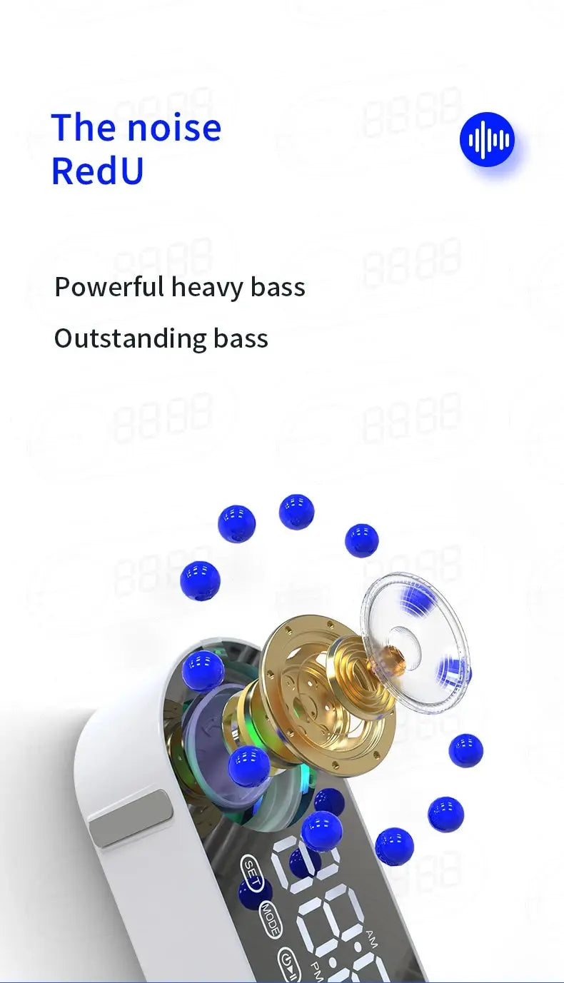 Alarm Clock Caixa De Som Bluetooth Speaker Portable Sound Box Music Wireless Radio FM Subwoofer Bocina Bass Lamp Coluna Column