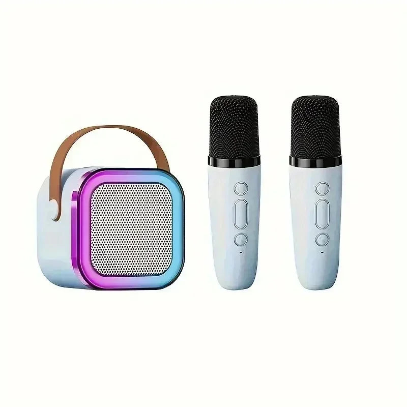 Bluetooth 5.3 K12 Karaoke Machine Portable PA Speaker System with 1-2 Wireless Microphones Home Family Singing Children's Gifts