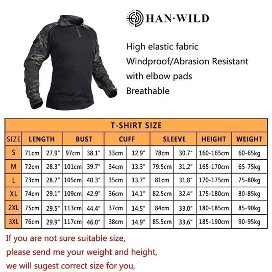 Men's Safari Shirt Outdoor Camouflage Long Sleeve Working Camping Fishing Softair Men Clothing with 1/4 Zipper Hiking Shirts
