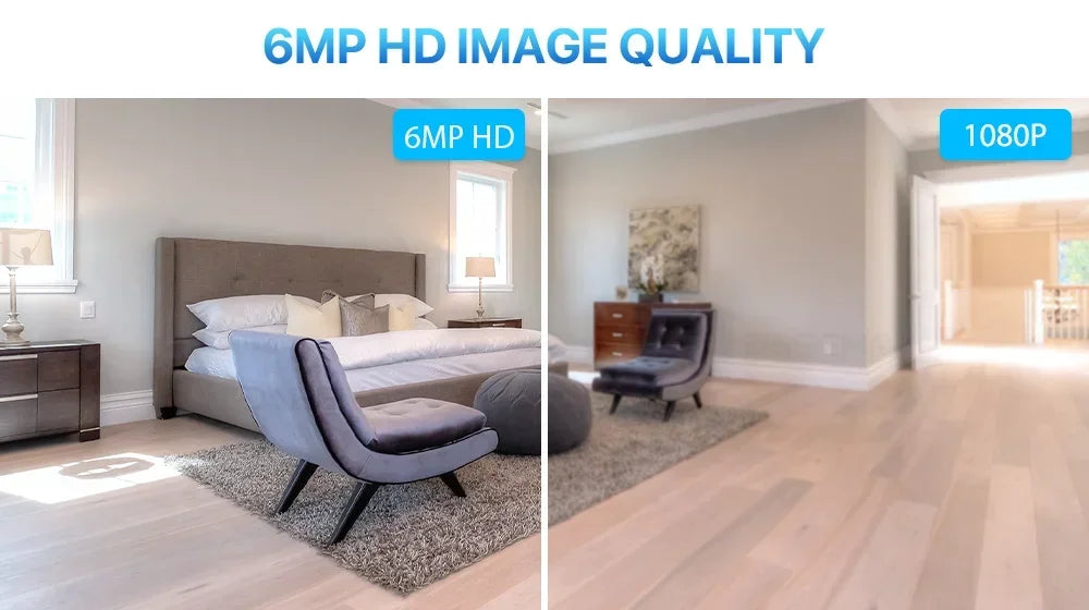 6MP WiFi IP Camera Dual Lens Dual Screen Baby Monitor Home Security Camera PTZ Auto Tracking CCTV Video Surveillance iCsee