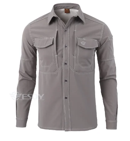 Winter autumn ESDY Brand Men s Sports t Shirt Warm Long Sleeve Shirt 100% Cotton  Anti-wear Working Cargo Hiking Shirts