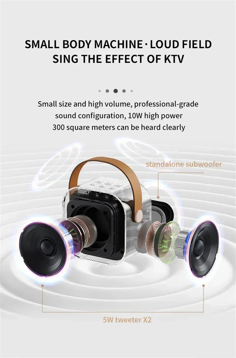 Wireless Karaoke Speaker Bluetooth Microphone K12 Home KTV Karaoke Machine RGB Light Portable Mini Bluetooth Speaker