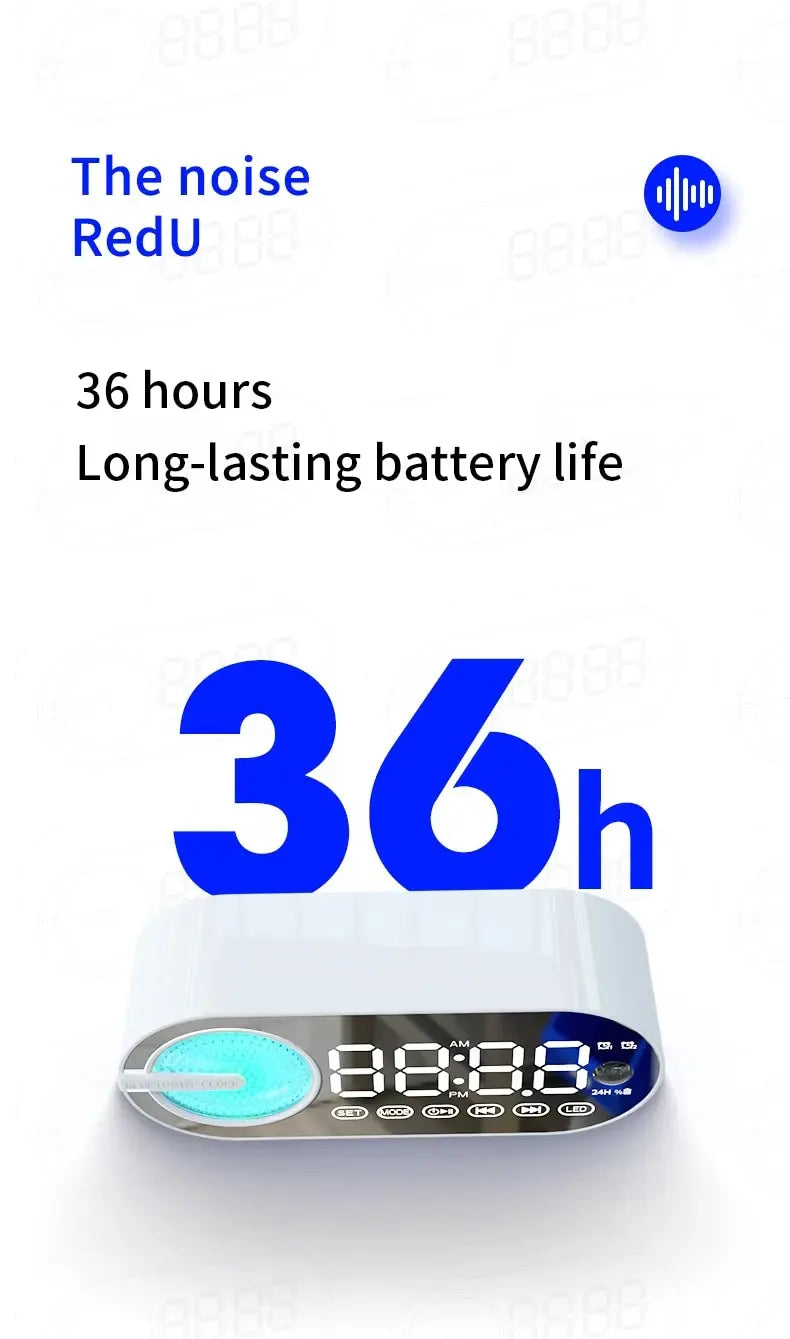 Alarm Clock Caixa De Som Bluetooth Speaker Portable Sound Box Music Wireless Radio FM Subwoofer Bocina Bass Lamp Coluna Column