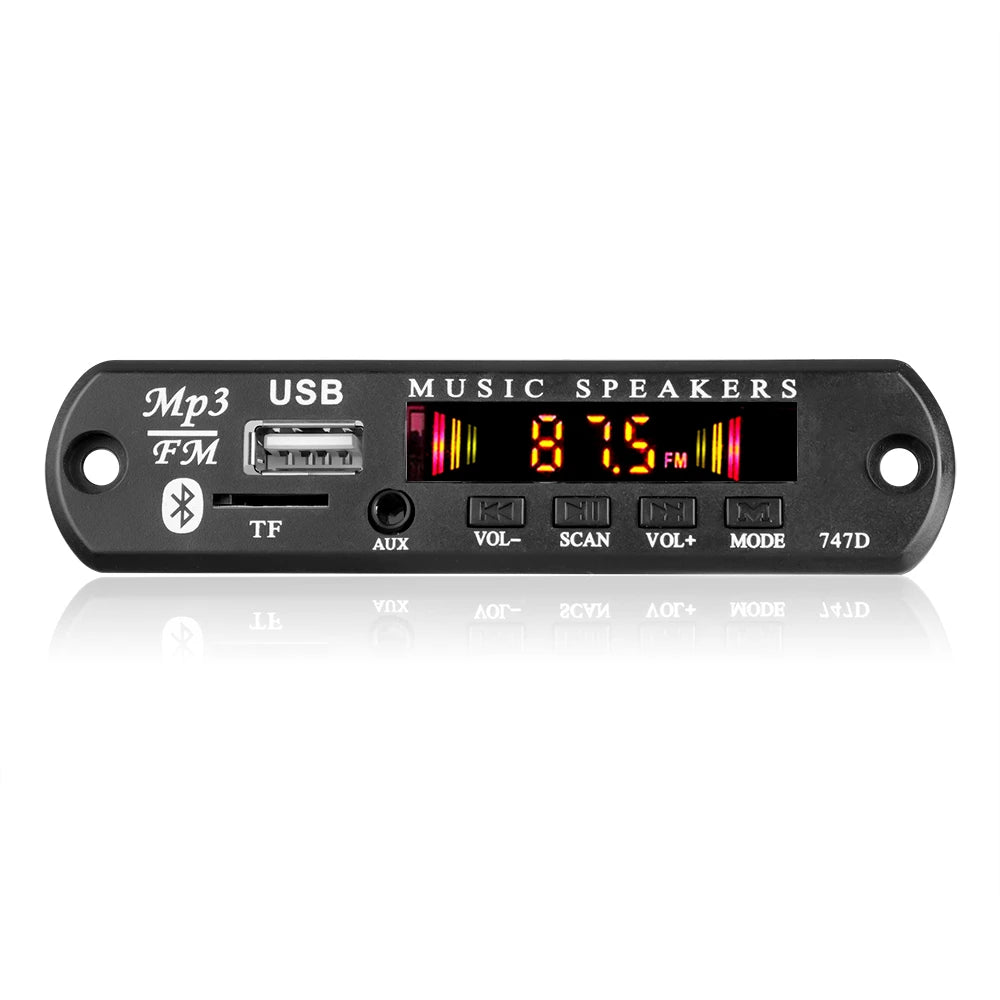 Bluetooth 5.0 MP3 WMA WAV Decoder Board DC 9V 12V Car Music Player USB Record FM Radio 3.5mm AUX for Speaker Handsfree Audio DIY