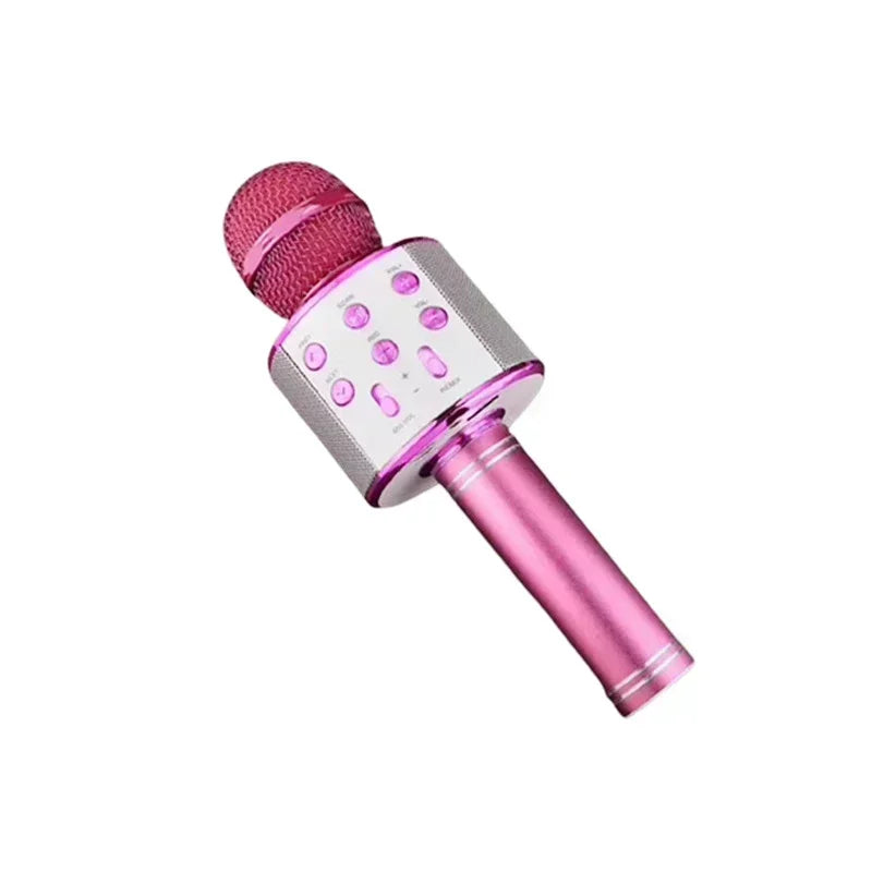 5 in 1 Karaoke Microphone for Kids Singing Wireless Bluetooth Microphone with LED Lights Machine Portable Mic Speaker