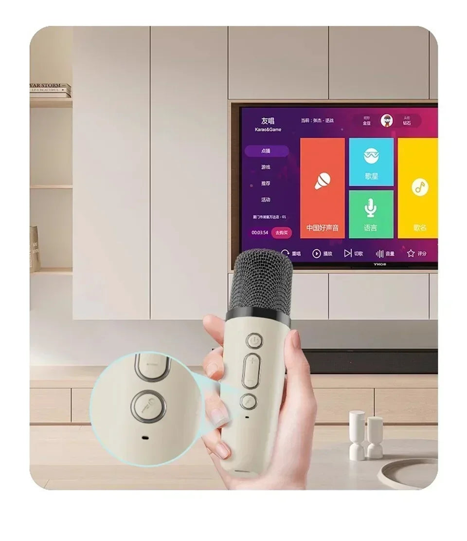 Wireless Karaoke Speaker Bluetooth Microphone K12 Home KTV Karaoke Machine RGB Light Portable Mini Bluetooth Speaker
