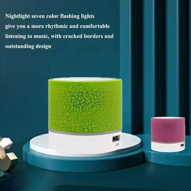 Wireless Mini Speaker, Subwoofer, Dazzle Crackle 7 Colour Light Wireless Mini Speaker, Portable Small Speaker