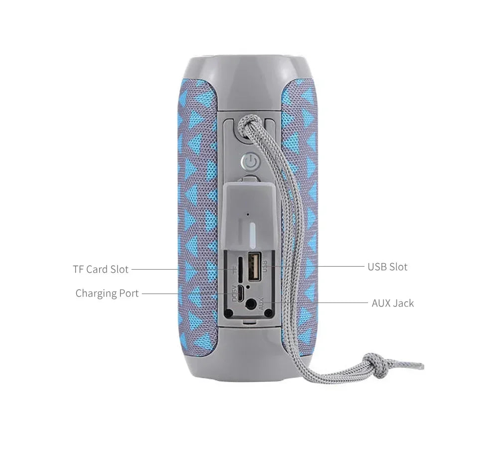 TG117 Portable Bluetooth Speaker TWS Wireless Dual Bass Outdoor Column Boombox FM AUX TF Card Music Player For Camping Riding