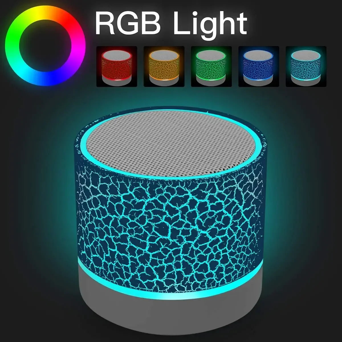 2024 Newest New Mini Crack Bluetooth Audio Portable Plug-in Subwoofer Sound Led Light Wireless Speaker Gift
