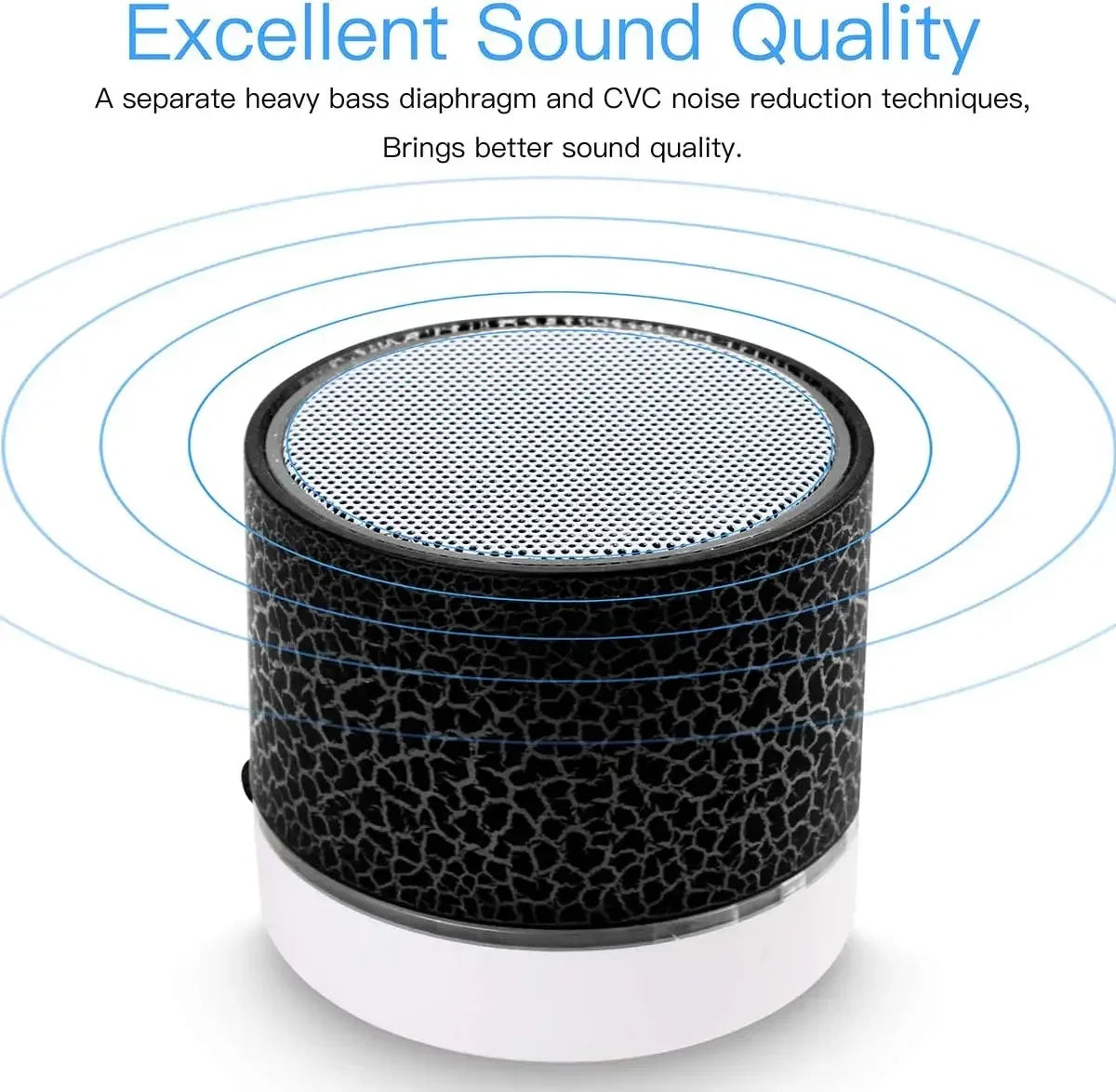 2024 Newest New Mini Crack Bluetooth Audio Portable Plug-in Subwoofer Sound Led Light Wireless Speaker Gift