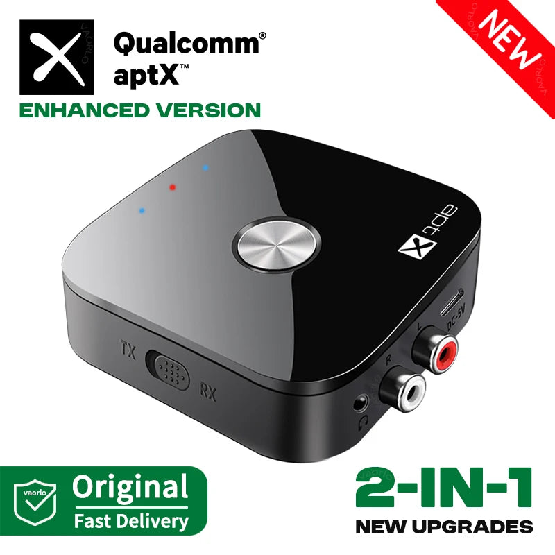 2 in 1 aptX Bluetooth Audio Transmitter Receiver 3.5MM AUX RCA Hifi Stereo Music aptX-Adaptive/HD/LL Multipoint Wireless Adapter