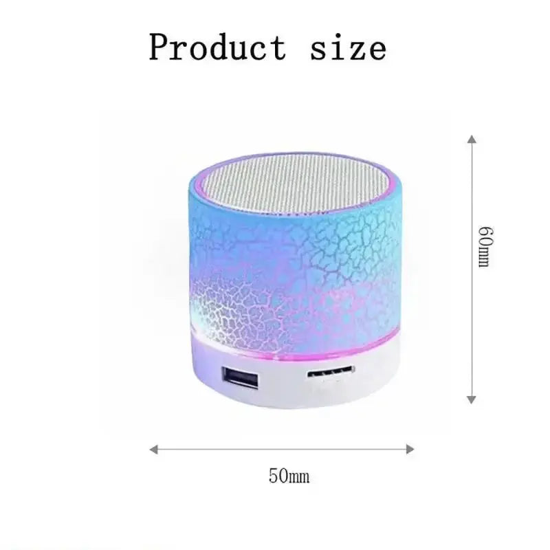 Wireless Mini Speaker, Subwoofer, Dazzle Crackle 7 Colour Light Wireless Mini Speaker, Portable Small Speaker