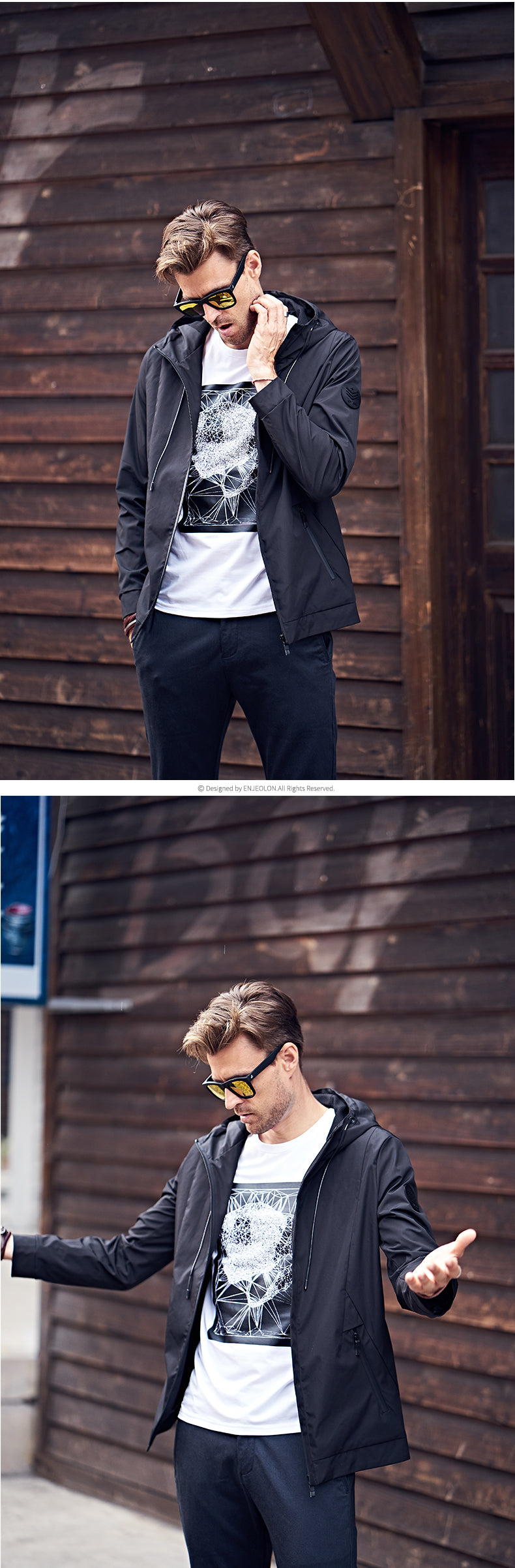 Yingjilun Hooded Spring & Fall Young Men's Casual Jacket