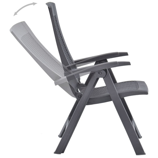 vidaXL Garden Reclining Chairs 2 pcs Plastic Mocca