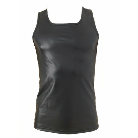 Simple U-neck Tight Slimming Glossy Off-the-shoulder Vest