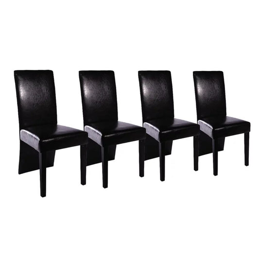 vidaXL Dining Chairs 4 pcs Black Faux Leather