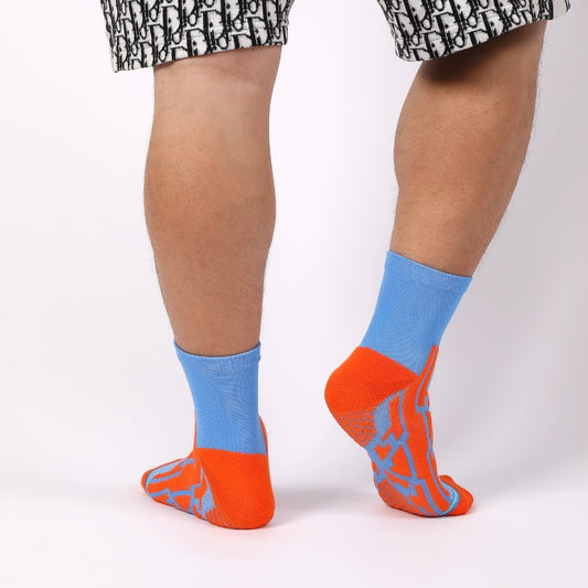 5 Pairs Of Mixed Mid-calf Sports Socks With Breathable Terrycloth Bottoms For Cushioning, Men's Ankle Socks With Arch Support.