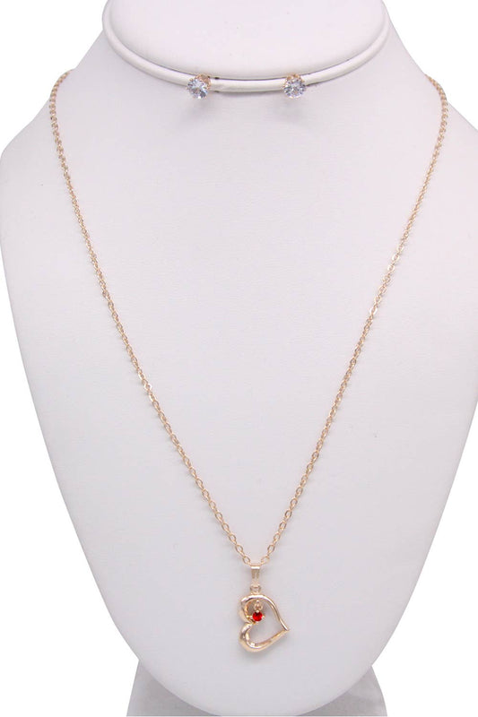 DAINTY HEART NECKLACE SET