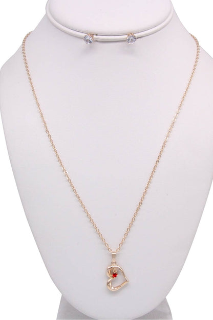 DAINTY HEART NECKLACE SET