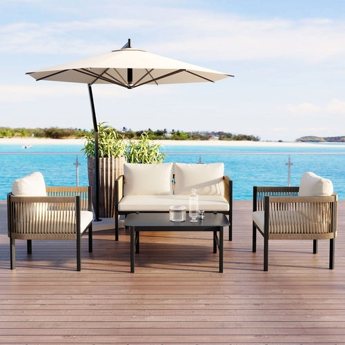 Multi-person Outdoor Sofa Combination with A Table, Suitable for