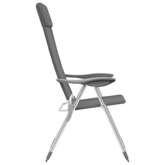 vidaXL Folding Camping Chairs 4 pcs Gray Aluminum