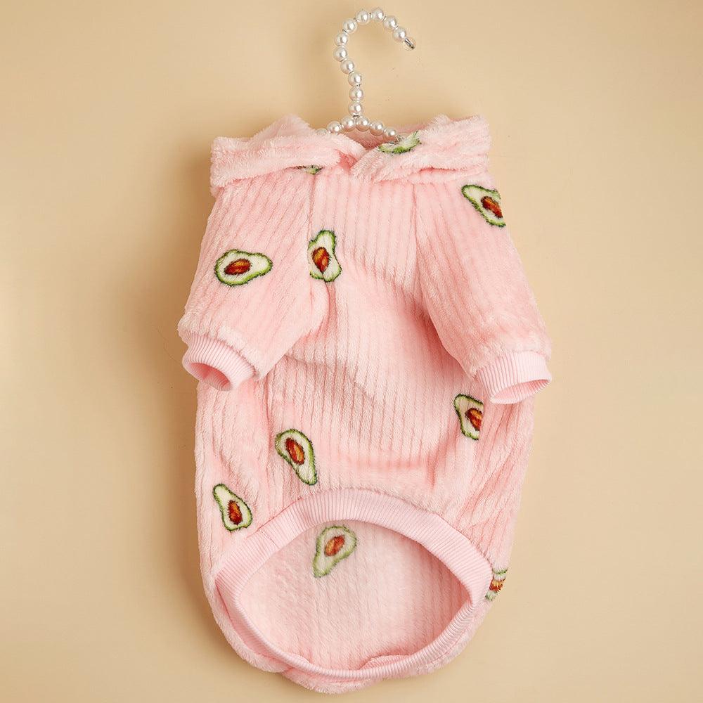 Fashionable Pet Avocado Print Hoodie For Cats And Dogs