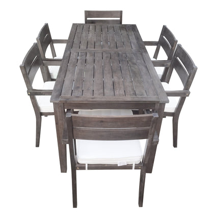 Acacia Wood Outdoor Dining Table And Chairs Suitable For Patio,