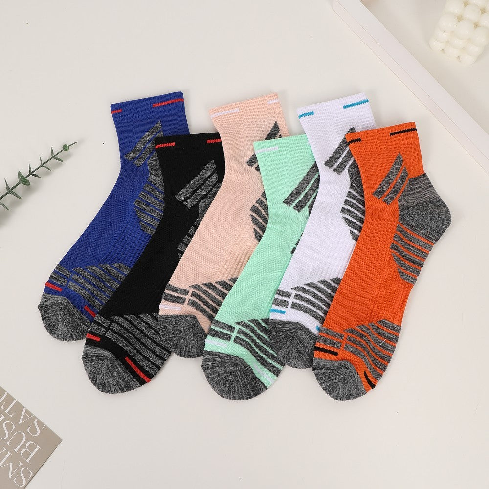 Men's Padded Ankle Socks, 6 Pairs In A Pack. Sports Running Socks. Men's And Women's Round-neck Running Socks.