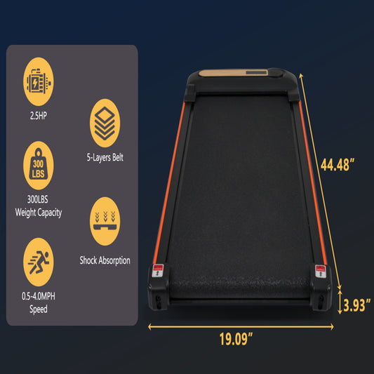 Wood Grain Decorative Walking Mat, Treadmill Under Home Office Desk
