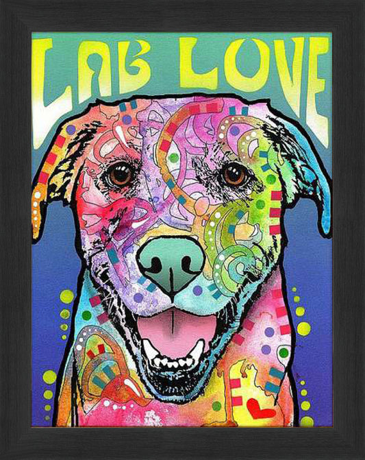 "Lab Love" Framed Dog Art Print by Dean Russo