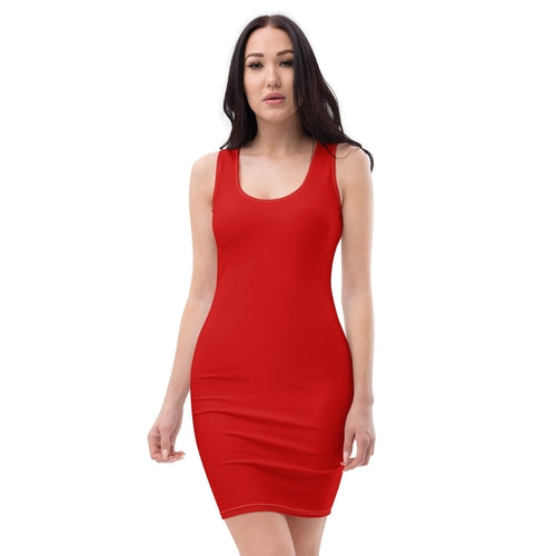 Womens Red Bodycon Dress with Stretch Fit - Effortless Casual Elegance